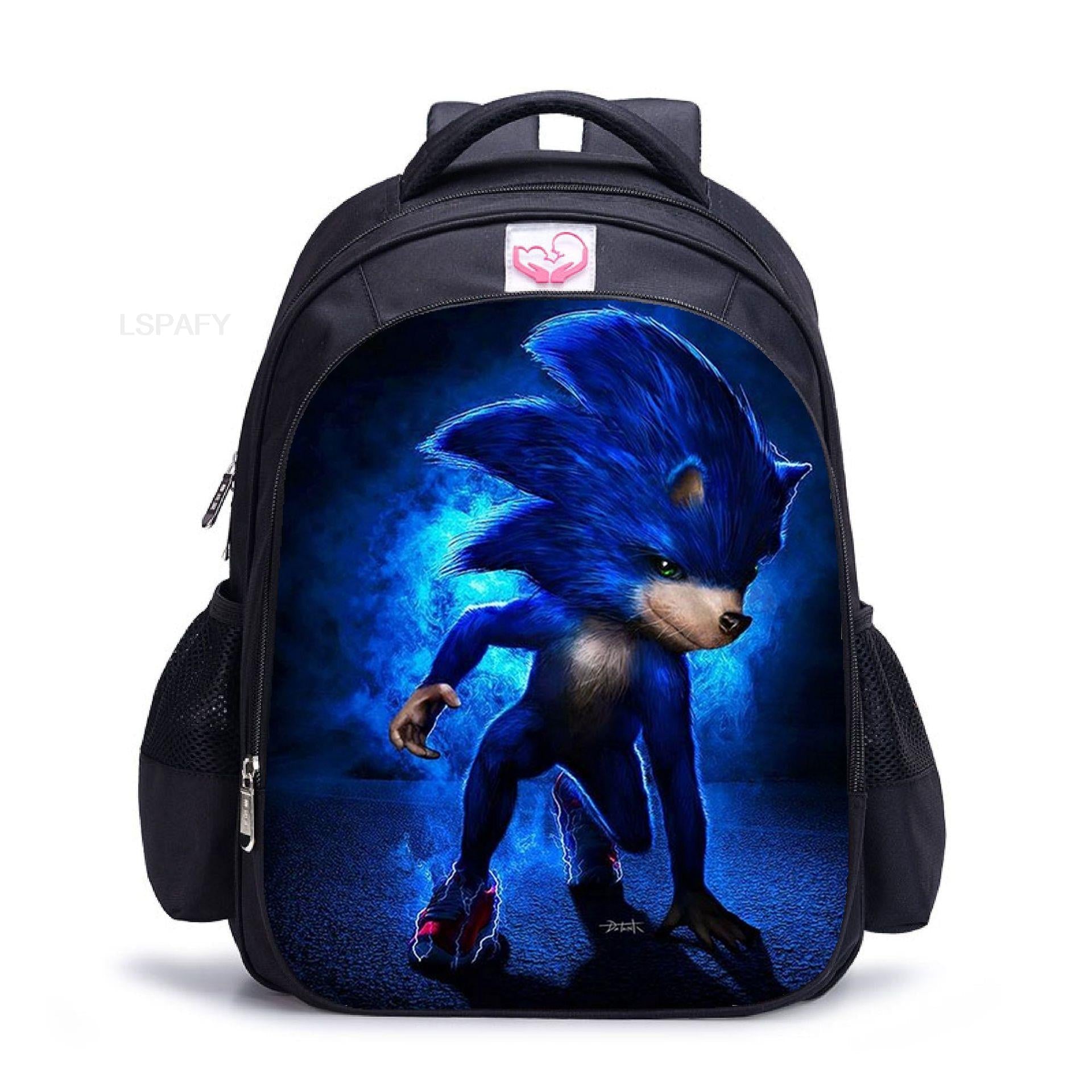 New Sonic Racing Backpack Cartoon Backpacks Kids Bag Waterproof Bag Daily Children's Backpack For Girls And Boys 16