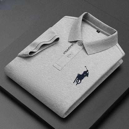 New Summer Lapel T-shirts Short Sleeve Polo Shirt Solid Color Embroidery Casual T-shirt Gray