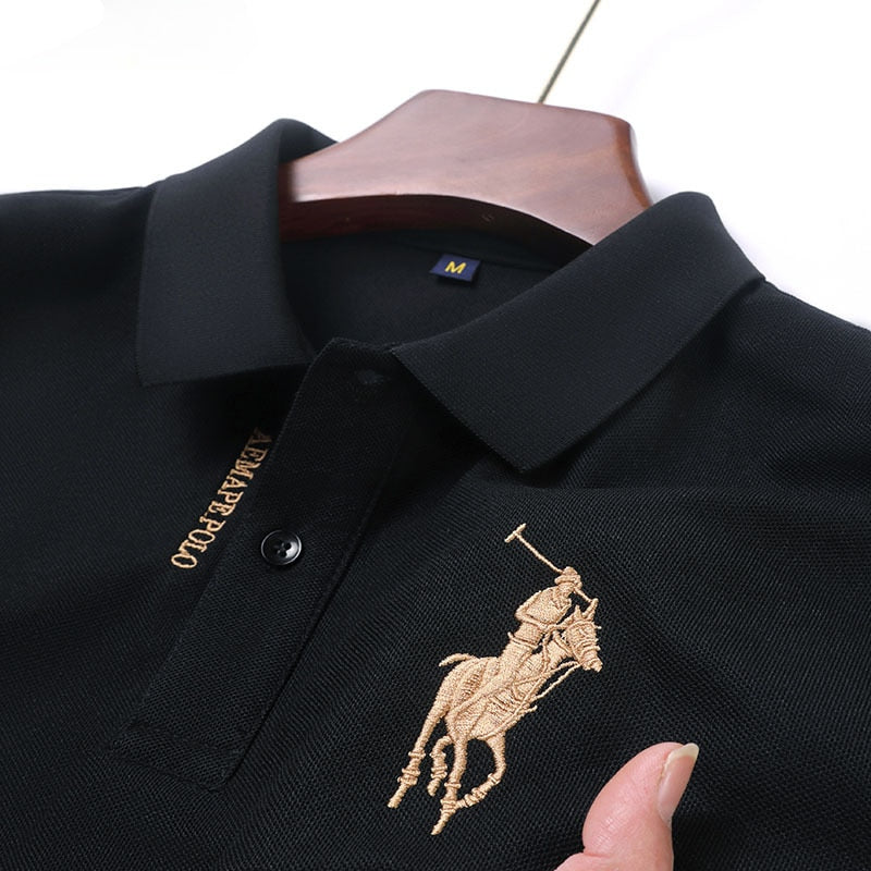 New Summer Lapel T-shirts Short Sleeve Polo Shirt Solid Color Embroidery Casual T-shirt