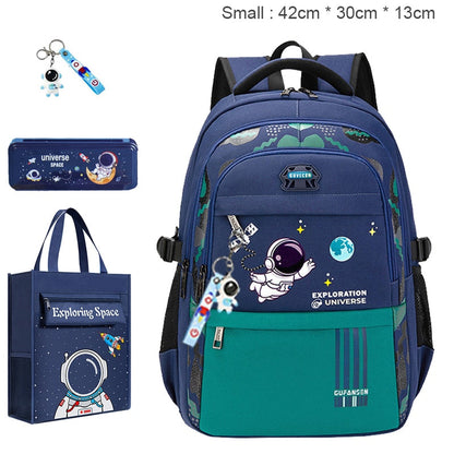 New Waterproof Children's Backpack Boys Girls Primary Schoolbag Large-Capacity Orthopedic Bookbag Kids Backpack Mochila Infantil Cyan Small