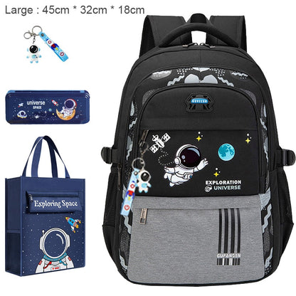 New Waterproof Children's Backpack Boys Girls Primary Schoolbag Large-Capacity Orthopedic Bookbag Kids Backpack Mochila Infantil Gray Large