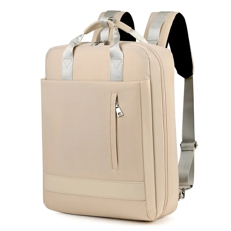 New Women Backpacks For Teenage Students School Bag Girls USB Charging Laptop Backpack Ladies Mochila Travel Bagpack Sac Beige