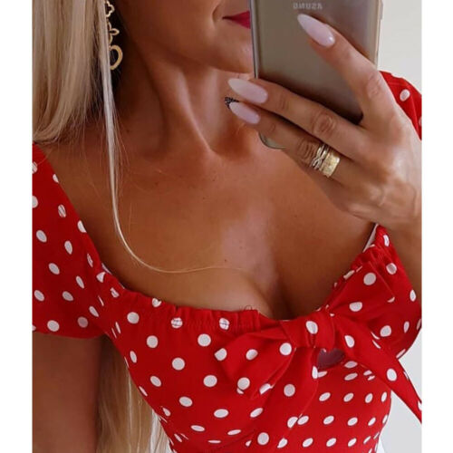 New Women Fashion Shirt Blusas Short Sleeve O Neck Polka Dot Women casual T-Shirt Tops Summer Hot Sale