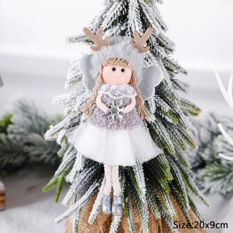 New Year Christmas Elf Doll Ornaments Xmas Tree Hanging Pendant Navidad 2021 Santa Kids Gift Christmas Home Decoration O