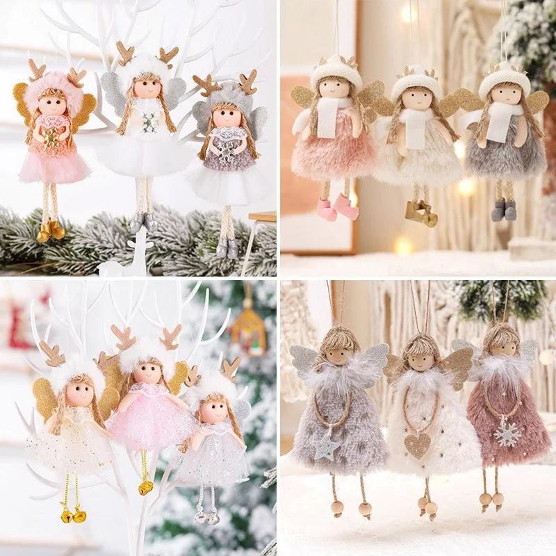 New Year Christmas Elf Doll Ornaments Xmas Tree Hanging Pendant Navidad 2021 Santa Kids Gift Christmas Home Decoration