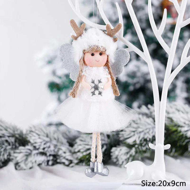 New Year Christmas Elf Doll Ornaments Xmas Tree Hanging Pendant Navidad 2021 Santa Kids Gift Christmas Home Decoration M