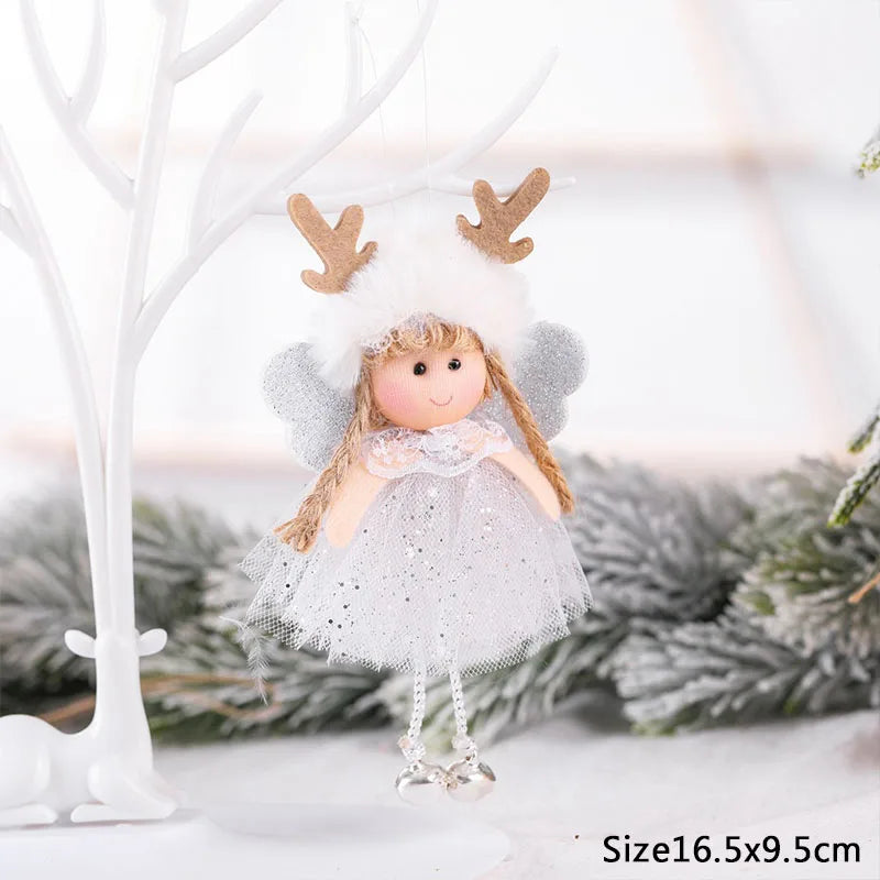 New Year Christmas Elf Doll Ornaments Xmas Tree Hanging Pendant Navidad 2021 Santa Kids Gift Christmas Home Decoration R