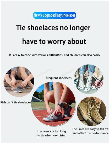 No tie Shoe laces Elastic laces Sneakers Round Shoelaces without ties Quick Shoelace for Shoes Kids Adult One Size fits All shoe