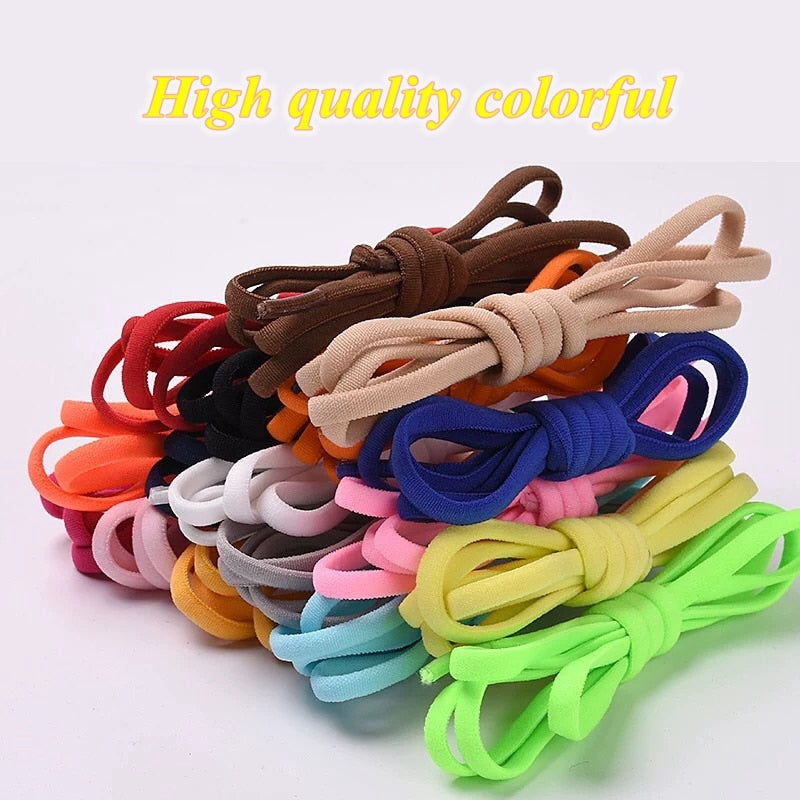 No tie Shoe laces Elastic laces Sneakers Round Shoelaces without ties Quick Shoelace for Shoes Kids Adult One Size fits All shoe