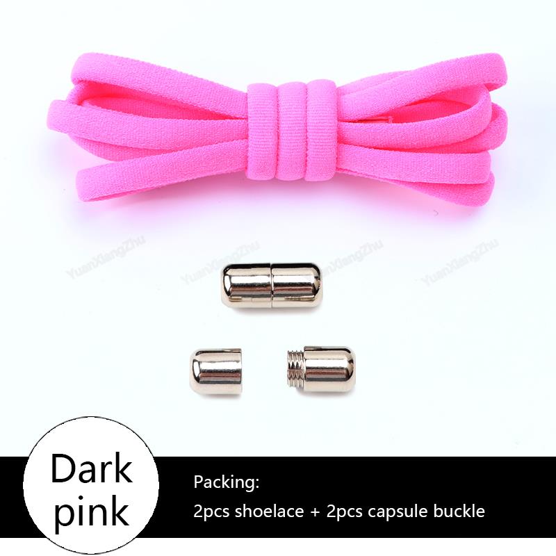 No tie Shoe laces Elastic laces Sneakers Round Shoelaces without ties Quick Shoelace for Shoes Kids Adult One Size fits All shoe Dark pink China