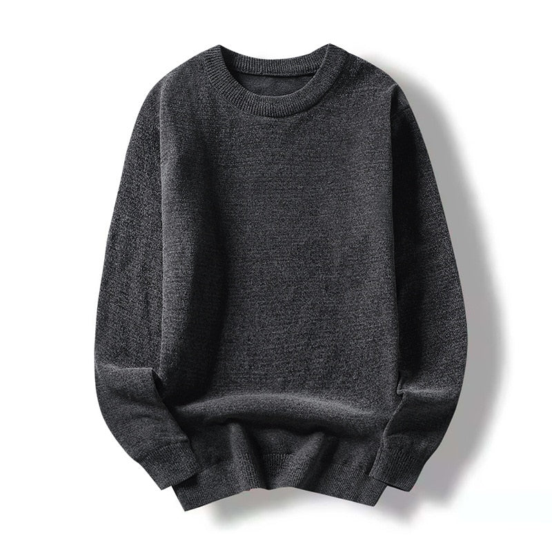 Non-Iron Men'S Grey Sweaters Spring Autumn Winter Clothes Pull OverSize Classic Style Casual Pullovers P80 1