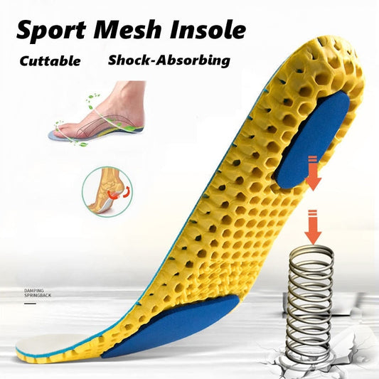 Orthopedic Memory Foam Insole Mesh Breathable Deodorant Shoe Sole Sport Running Insert for Feet Man Woman Sneaker Shoe Pad