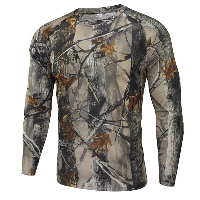 Outdoor Hunting Tactical T Shirts Combat Military Hunting T-shirt Breathable Quick Dry Army Camo Fishing Hiking Camping Tee Tops maple leaf