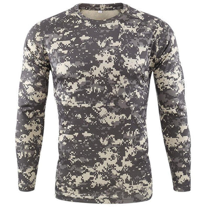 Outdoor Hunting Tactical T Shirts Combat Military Hunting T-shirt Breathable Quick Dry Army Camo Fishing Hiking Camping Tee Tops acu