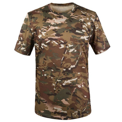 Outdoor Hunting Tactical T Shirts Combat Military Hunting T-shirt Breathable Quick Dry Army Camo Fishing Hiking Camping Tee Tops short cp