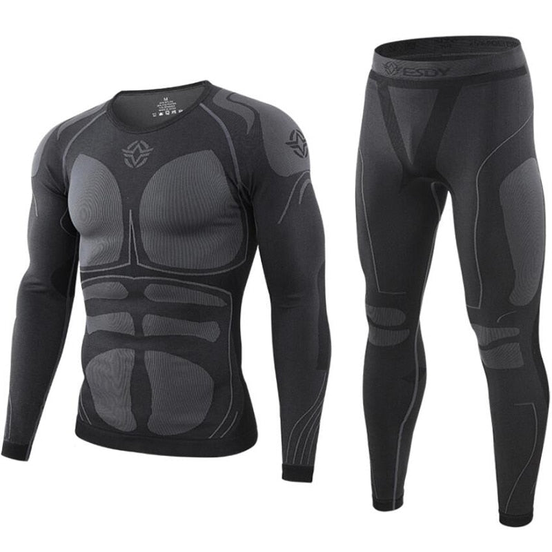 Outdoor Thermal Underwear Set Long Sleeve Tops Pants Hunting Underwear Army Tactical Gear Hiking Military Camping Warm Clothes 200grey