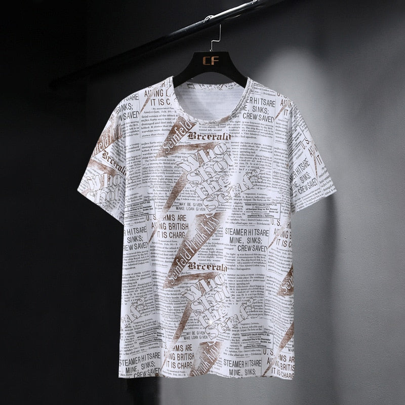 Oversize T-shirts Men Big Size 10XL Tops Tees Summer Hip Hop Casual Letter Print Tshirts Plus Size 9XL10XL Clothes white