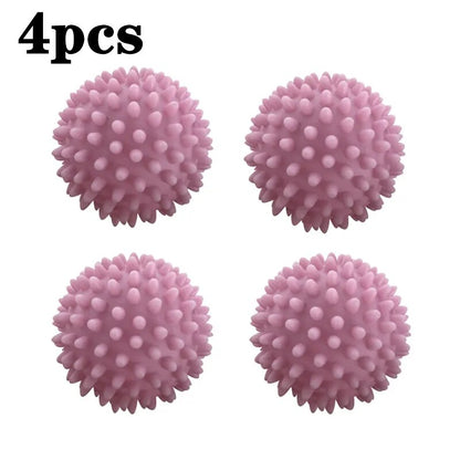 PVC Dryer Ball Reusable Laundry Balls Washing Machine Drying Fabric Softener Ball Hair Remover Clothes Cleaning Laundry Accessry 4pcs 2