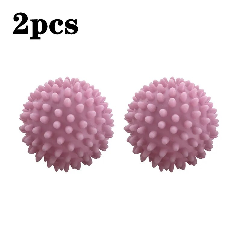 PVC Dryer Ball Reusable Laundry Balls Washing Machine Drying Fabric Softener Ball Hair Remover Clothes Cleaning Laundry Accessry 2pcs 2