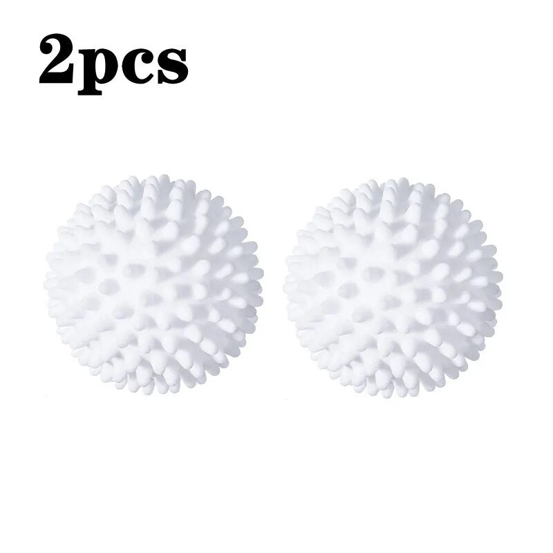 PVC Dryer Ball Reusable Laundry Balls Washing Machine Drying Fabric Softener Ball Hair Remover Clothes Cleaning Laundry Accessry 2pcs
