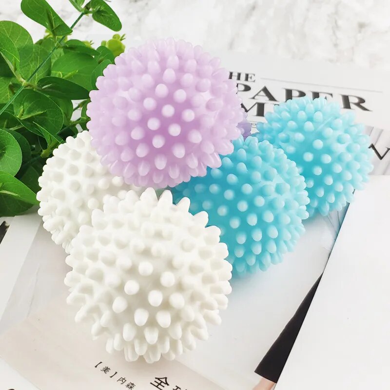 PVC Dryer Ball Reusable Laundry Balls Washing Machine Drying Fabric Softener Ball Hair Remover Clothes Cleaning Laundry Accessry