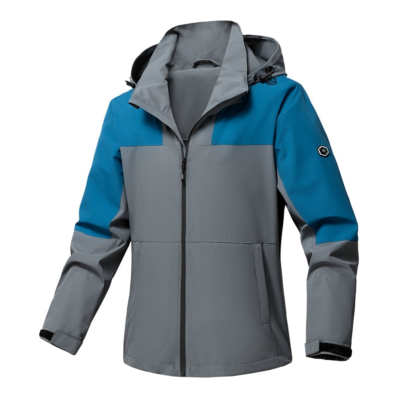 Patchwork Windbreaker Windproof Waterproof For Spring Autumn Zip Up Jacket Men's Streetwear Bomber Clothes OverSize H35 4