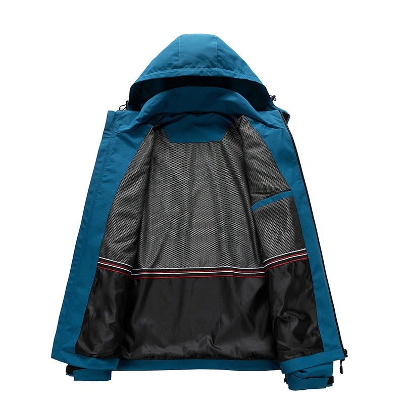 Patchwork Windbreaker Windproof Waterproof For Spring Autumn Zip Up Jacket Men's Streetwear Bomber Clothes OverSize