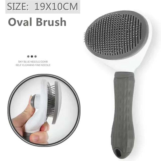 Pet Dog Cat Hair Brush Dog Comb Grooming And Care Cat Brush Stainless Steel Comb For Long Hair Dogs Cleaning Pets Dogs Supplies gray China