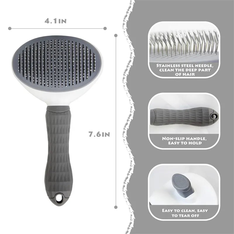 Pet Dog Cat Hair Brush Dog Comb Grooming And Care Cat Brush Stainless Steel Comb For Long Hair Dogs Cleaning Pets Dogs Supplies