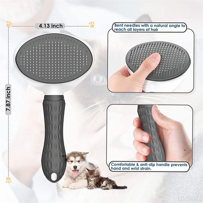 Pet Dog Cat Hair Brush Dog Comb Grooming And Care Cat Brush Stainless Steel Comb For Long Hair Dogs Cleaning Pets Dogs Supplies