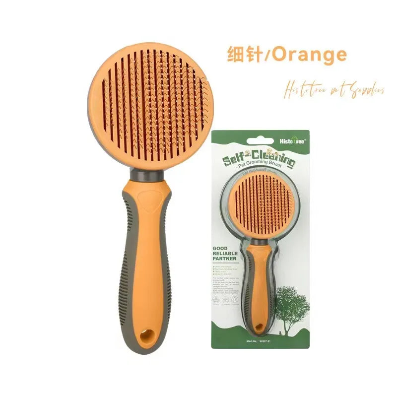 Pet Dog Cat Hair Brush Dog Comb Grooming And Care Cat Brush Stainless Steel Comb For Long Hair Dogs Cleaning Pets Dogs Supplies Orange China