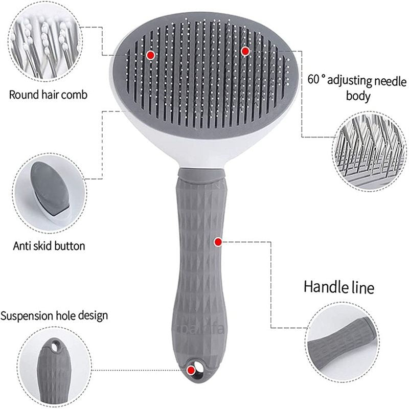 Pet Dog Cat Hair Brush Dog Comb Grooming And Care Cat Brush Stainless Steel Comb For Long Hair Dogs Cleaning Pets Dogs Supplies