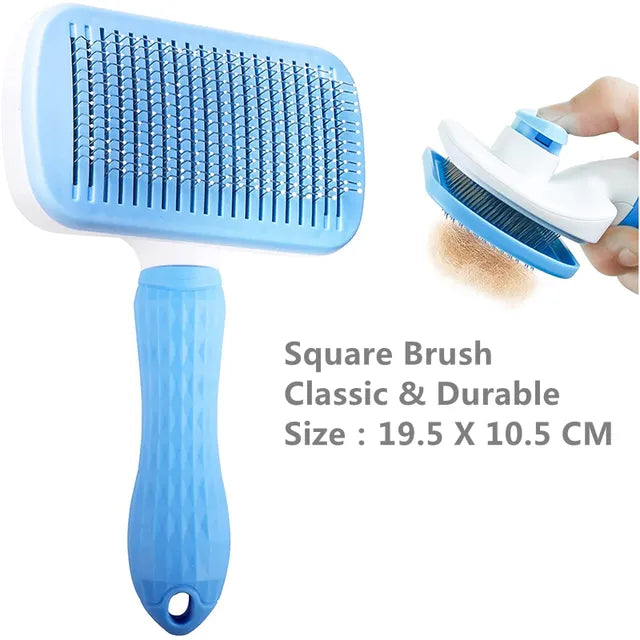 Pet Dog Cat Hair Brush Dog Comb Grooming And Care Cat Brush Stainless Steel Comb For Long Hair Dogs Cleaning Pets Dogs Supplies Blue Square China