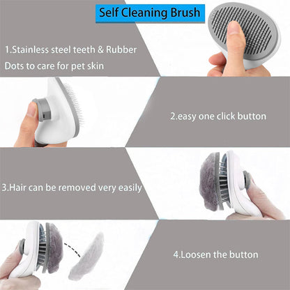 Pet Dog Cat Hair Brush Dog Comb Grooming And Care Cat Brush Stainless Steel Comb For Long Hair Dogs Cleaning Pets Dogs Supplies