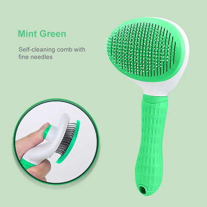 Pet Dog Cat Hair Brush Dog Comb Grooming And Care Cat Brush Stainless Steel Comb For Long Hair Dogs Cleaning Pets Dogs Supplies green China
