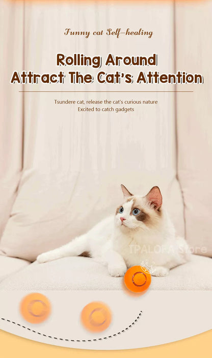 Pet Smart Cat Toy Electric Automatic Bounce Cat Ball Silicone Cat Interactive Toys Self-moving Kitten Toys for Indoor Playing