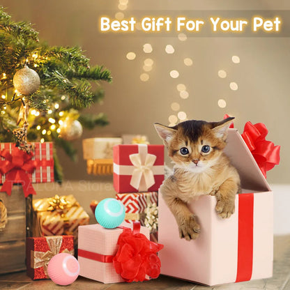 Pet Smart Cat Toy Electric Automatic Bounce Cat Ball Silicone Cat Interactive Toys Self-moving Kitten Toys for Indoor Playing