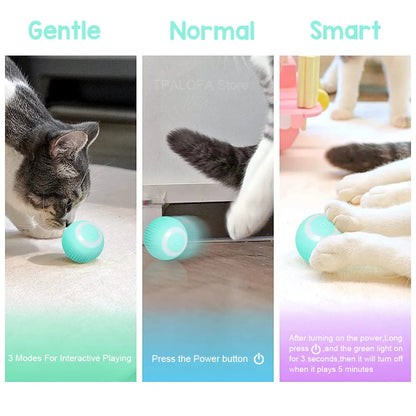 Pet Smart Cat Toy Electric Automatic Bounce Cat Ball Silicone Cat Interactive Toys Self-moving Kitten Toys for Indoor Playing