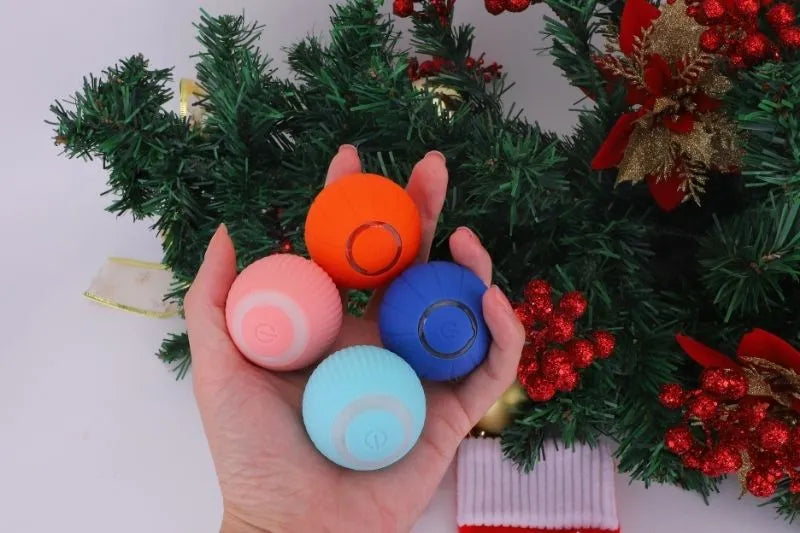 Pet Smart Cat Toy Electric Automatic Bounce Cat Ball Silicone Cat Interactive Toys Self-moving Kitten Toys for Indoor Playing