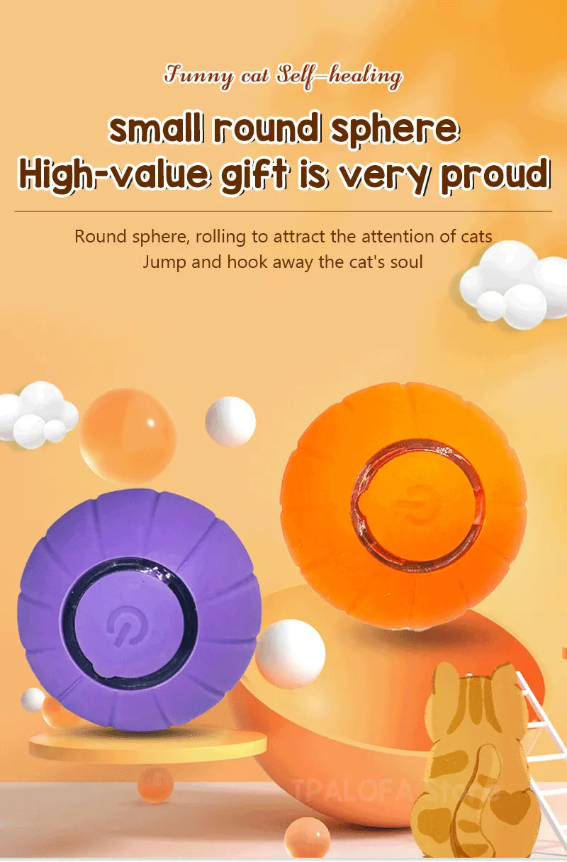 Pet Smart Cat Toy Electric Automatic Bounce Cat Ball Silicone Cat Interactive Toys Self-moving Kitten Toys for Indoor Playing