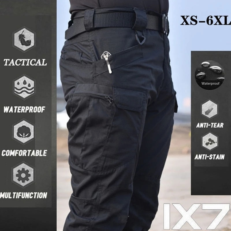 Plus Size 6XL Cargo Pants Men Multi Pocket Outdoor Tactical Sweatpants Military Army Waterproof Quick Dry Elastic Hiking Trouser