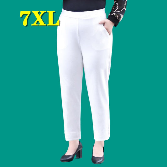 Plus Size Bottoms Women Clothing Autumn Pants Black Trousers Oversized 5XL 7XL Streetwear Pantalones New Fashion Free Shipping