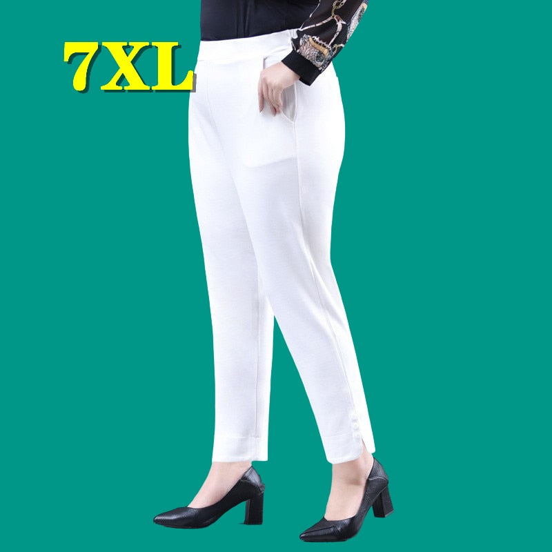 Plus Size Bottoms Women Clothing Autumn Pants Black Trousers Oversized 5XL 7XL Streetwear Pantalones New Fashion Free Shipping