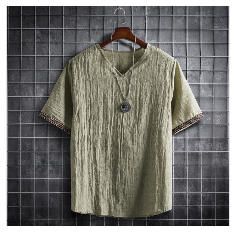 Plus Size Summer Men's Shirts Plain Color Fashion Men Short Sleeve Hawaii Short Sleeve Shirt Light Weight Clothing Men Shirt Green