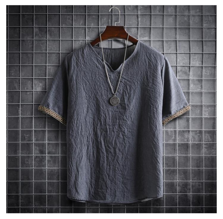 Plus Size Summer Men's Shirts Plain Color Fashion Men Short Sleeve Hawaii Short Sleeve Shirt Light Weight Clothing Gray Mens shirt