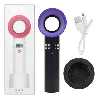 Portable Bladeless Fan Mini Handheld Fan USB Rechargeable Ultra Quiet Fans Air Cooler Fans For Desktop Outdoor Office