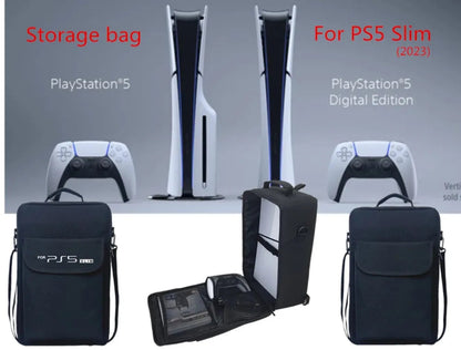 Portable PS5 Slim Travel Suitcase Storage Bag Handbag Playstation 5 Slim Game Console Accessories Shoulder Bag Backpack