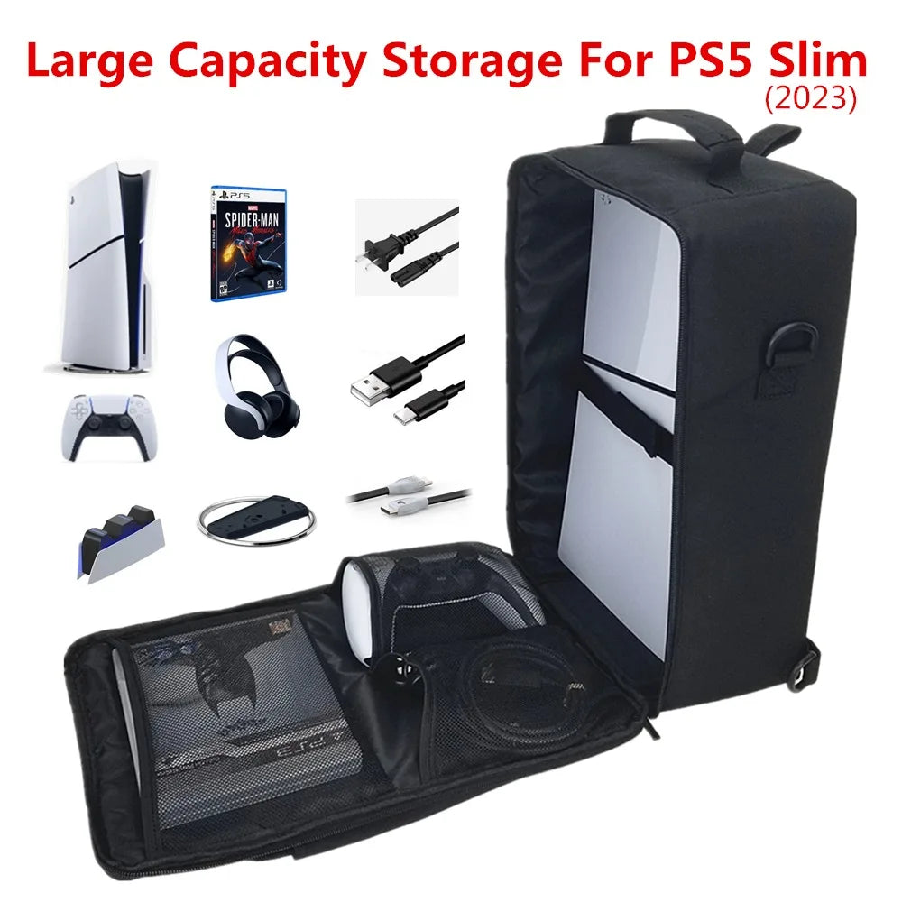 Portable PS5 Slim Travel Suitcase Storage Bag Handbag Playstation 5 Slim Game Console Accessories Shoulder Bag Backpack