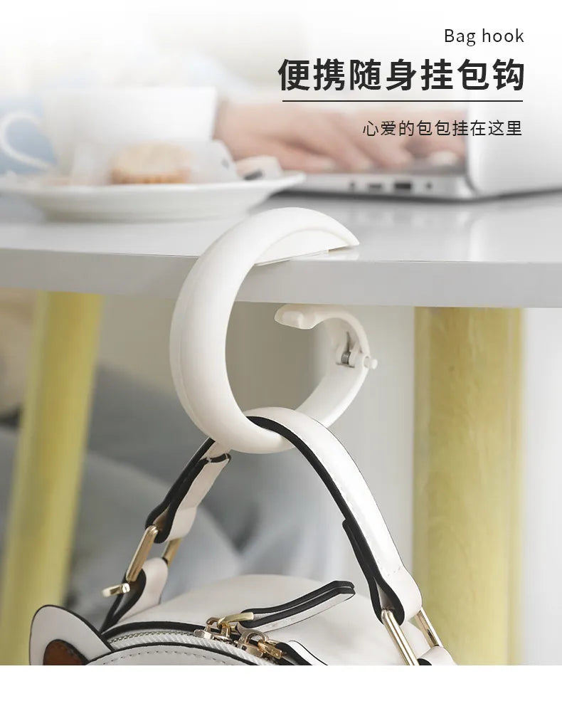 Punch-free Table Edge Hooks Handbag Bag Hanging Rack Home Office Organizer Hanger Bag Hook Bedroom Dormitory Multi-function Hook