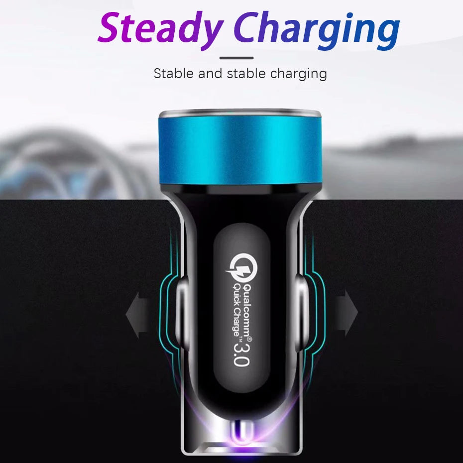 High Quality 3.1A Dual USB Car Charger 2 Port LCD Display Voltmeter 12-24V Cigarette Lighter Socket Car Charger Adapter